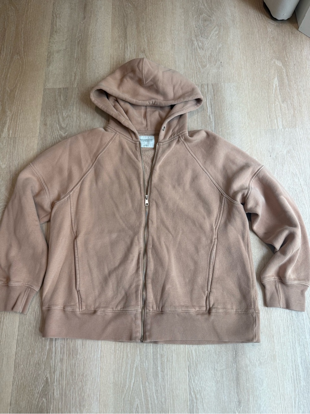 Abercrombie & Fitch Soft A&F Max Essentials Tan Zip-Up Hoodie